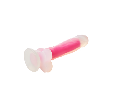 RADIANT SOFT SILICONE GLOW IN THE DARK DILDO LARGE PINK